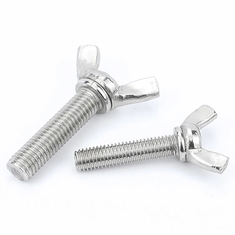 304 Stainless Steel Claw Hand Tighten M3-M10 Wing Bolt DIN316 Plain Finish Butterfly Wing Head Thumb Screws Standard M4-M6