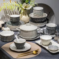 Hot Sale Ceramic Dinnerware Set European Style Dinner Plate Gold Rim Plates Wavy Edge Plates for Home