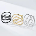 New Trendy Unique Simple Design Jewelry Twist Style 316L Stainless Steel Ring JZ671