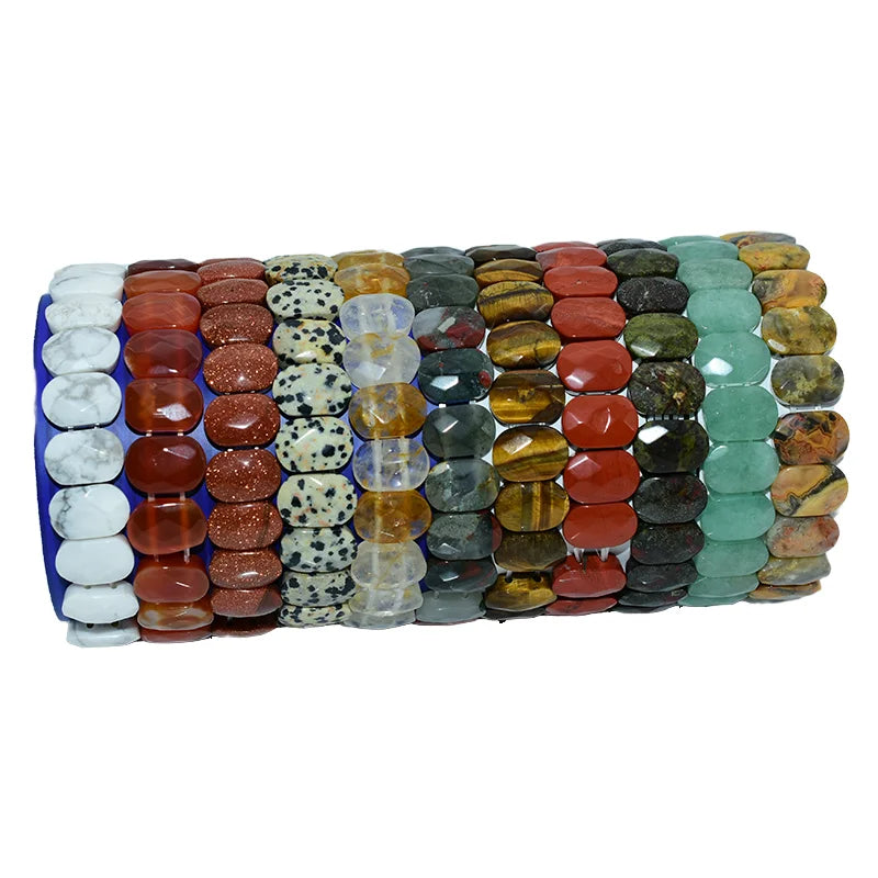 Vintage Style Faceted Beaded Natural Stone Bracelet Hand Cards Gift Wedding Party Engagement Anniversary Buddhist Ceremonies