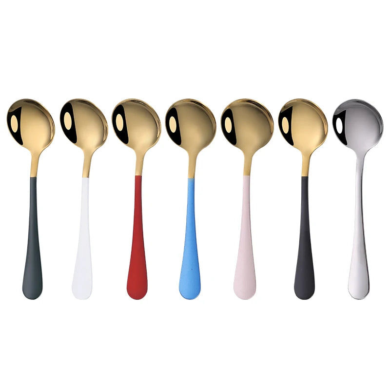 Flatware Colored Stainless Steel Spoon and Dinner Spoon