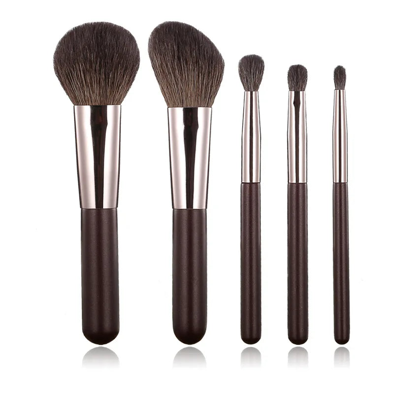 New Arrival Super Quality Customizable Portable Goat Hair Makeup Brush Set 5pcs