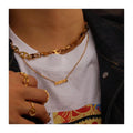 Chris April in Stock Design 316L Stainless Steel Simple PVD Gold Plated Personalized MAMA Alphabet Pendant Necklace