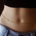 Boho Metal Alloy Cross Charm Waist Link Belly Chain Gold Silver Colors Body Jewelry 75+5cm