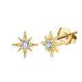 RINNTIN APE27 Women Jewelry 925 Sterling Silver Diamond Starfish Stud Earrings