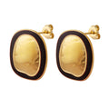 Dainty Stainless Steel Enamel Earrings Gold Women Personality Oval Earrings 18k Gold Plate Stud Earring Jewelry