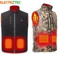 Autumn Winter Outdoor Ski Sports Hunting Warm Electric Heating Vest Safety Carbon Fiber Heating Nylon Wool Soft Heated Vest Coat