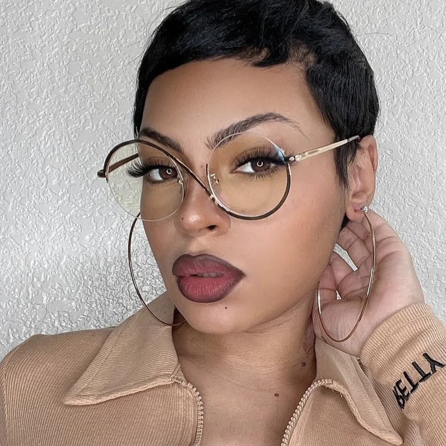 95929 Fashion S  Round Glasses Frame Anti Blue Light Glasses Frames Women Eyewear Computer Eyeglasses Lunettes De Luxe