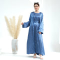 Hot Selling Traditional Islamic Satin Abaya for Women 2-Piece Plain Set Plus Size Quick Dry Anti-Wrinkle 5 Colors for Muslims