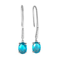 Jewelry Wholesale Classic Blue Topaz Earrings White Zirconium Design Earring Jewelry