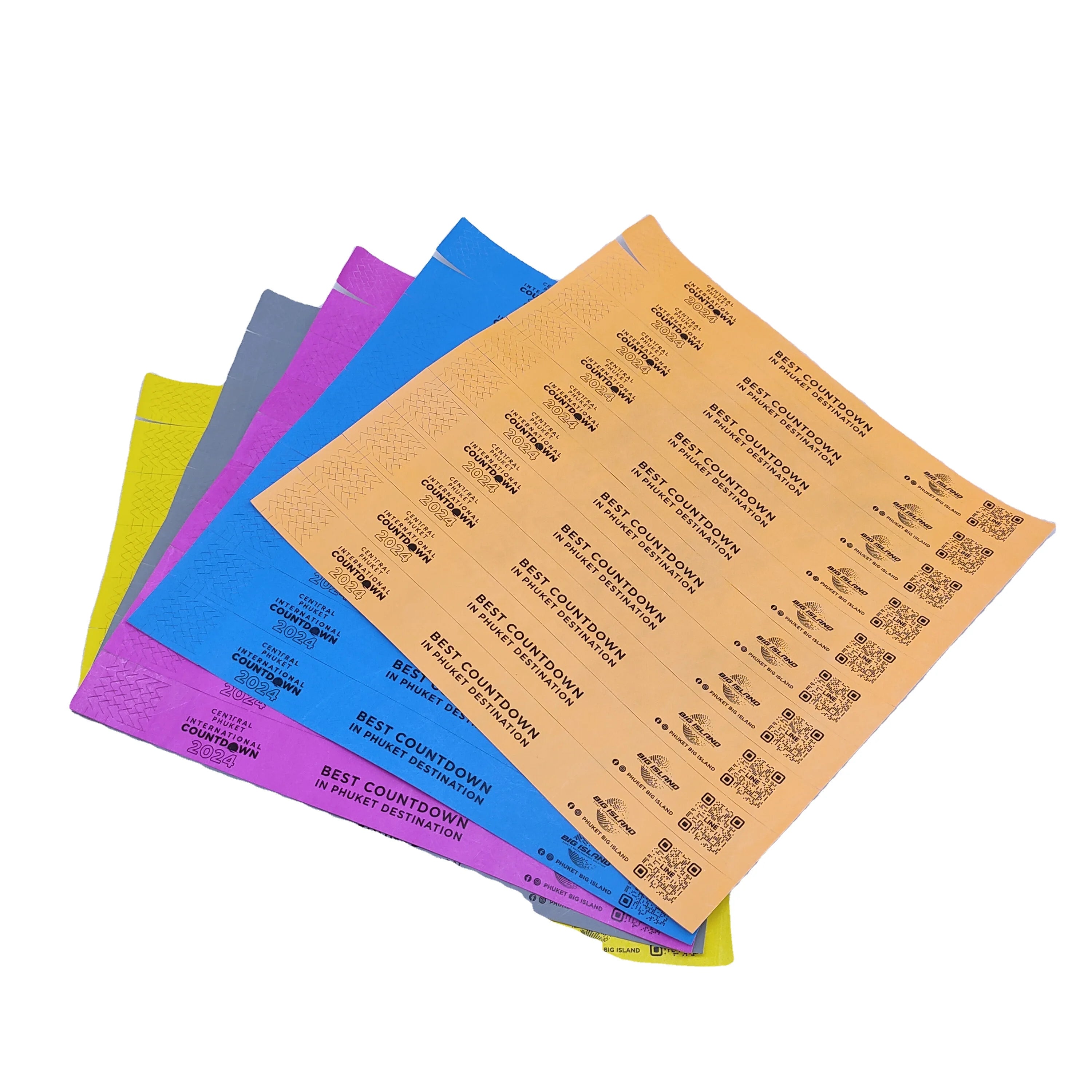 Promotional Gifts Waterproof One Time Use Paper Bracelets for Events Paper Wristbands for Tickets