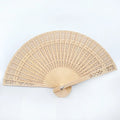 Chinese Traditional Carved Folding Fans Fragrance Wood Hand Fan Wedding Party Favor