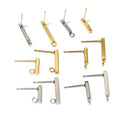 20pcs 10mm 15mm Stainless Steel Earring Hooks Bar Tube Stud Earrings Ear Wires Connector DIY Jewelry Making Findings Supplies