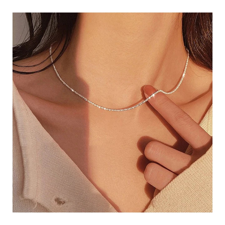 HOVANCI Wedding Party Collar Jewelry Sparkling Clavicle Chain Choker Necklace Valentine's Day Gift for Women