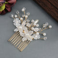 Bride Wedding Hair Comb Silver Flower Bridal Hair Piece Pearl Side Comb Eco-friendly Zinc Alloy Silver Plated Hair Accessories