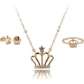 Au750 Real Gold Jewelry Set Crown Necklace Ring Earring Wholesale Gold Per Gram 18k Solid Gold Jewelry