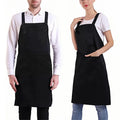 Polyester Black Apron Style Adjustable Button Webbing 4 Pocket Design Baking Restaurant Supermarket Waiter Kitchen Cooking Apron