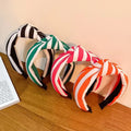 New Design Wide Side Striped Headband Simple Pop Bow Cross Hair Hoop for Face Wash Makeup for Women Hair Accessories