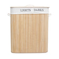 100 L Sustainable Natural Rectangle Folding Bamboo Storage Laundry Basket Lid Carry Handle Customizable Size Stocked Home Use