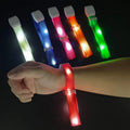 Free Design Disposable Button Battery Glow Bracelets LED Wrist Band Custom LOGO Party Bracelet Led Event RGB Led Wristband
