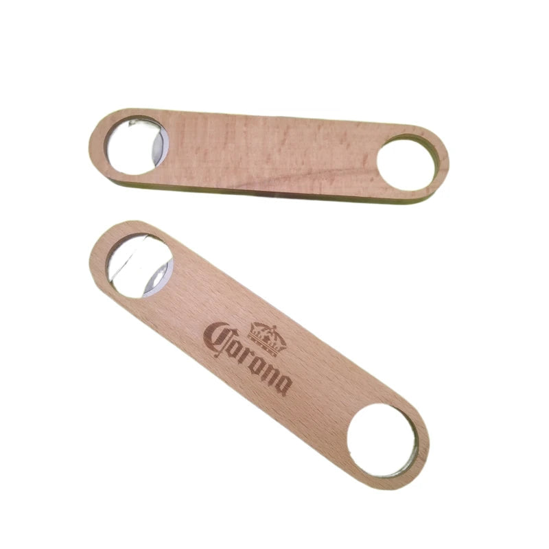 Custom Logo Wooden Handle Speed Opener Bar Blades Factory Custom Shape Promotional Gifts for Wine Durable Metal Material