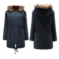 Wholesale Best-selling  Fur Collar Hooded Mid-length Slim Fit Winter Women  Lamb Cotton Coats