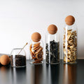 Factory Direct Sale Glass Bottle Round Ball Airtight Jar Coffee Bean Storage Box Kitchen Miscellaneous Large Glass Storage Jars
