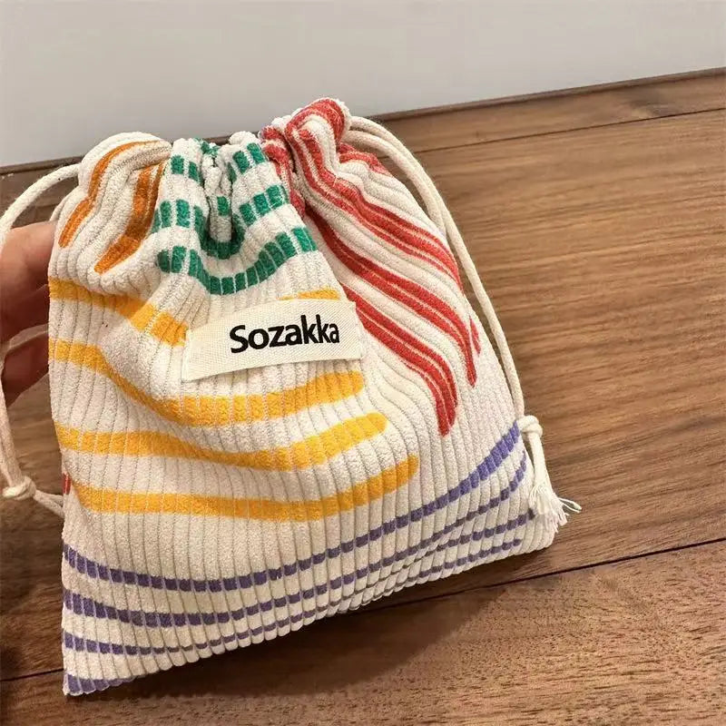 Line Drawstring Drawstring Storage Bag Simple Travel Packaging and Organizing Bag Portable Small Bag Makeup Bag