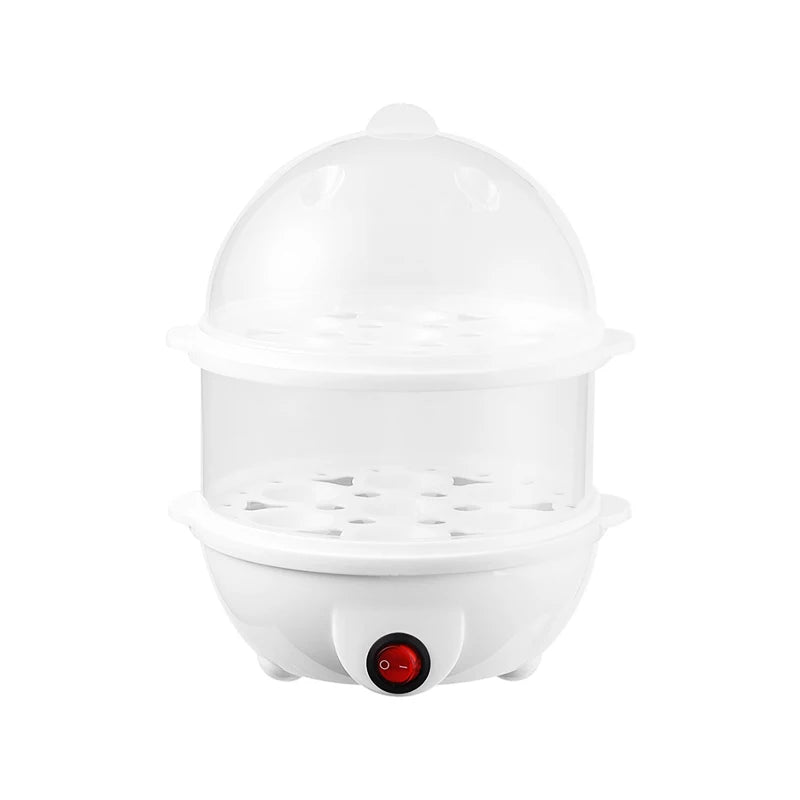 Electric Plastic Double Layer Noise-Free 350W Steam Egg Steamer for Commercial & Household Use with Easy Operation