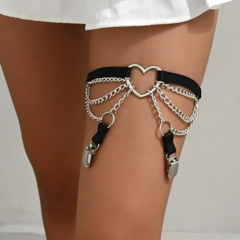 Customized New Punk Heart-Shaped Fetish Accessories Women's Waist Garter Belts-Direct Factory Sales for Adults