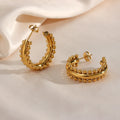 Dreamshow Waterproof Non Tarnish Bohemia Gold Plated Stainless Steel Hoop Earring New Stainless Steel Jewellery Party