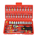 46-Piece Metric 1/4 Inch Drive Automotive Repair Socket Wrench Kit Household Drill Bit Mechanical Repair Tool Sets OEM