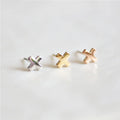 Minimalist Stainless Steel X-shaped Earring Studs for Women