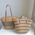 Summer Straw Women's Beach Bags Fashion Stripe Handmade Ladies Shoulder Bag Large Capacity Female Woven Tote Handbags