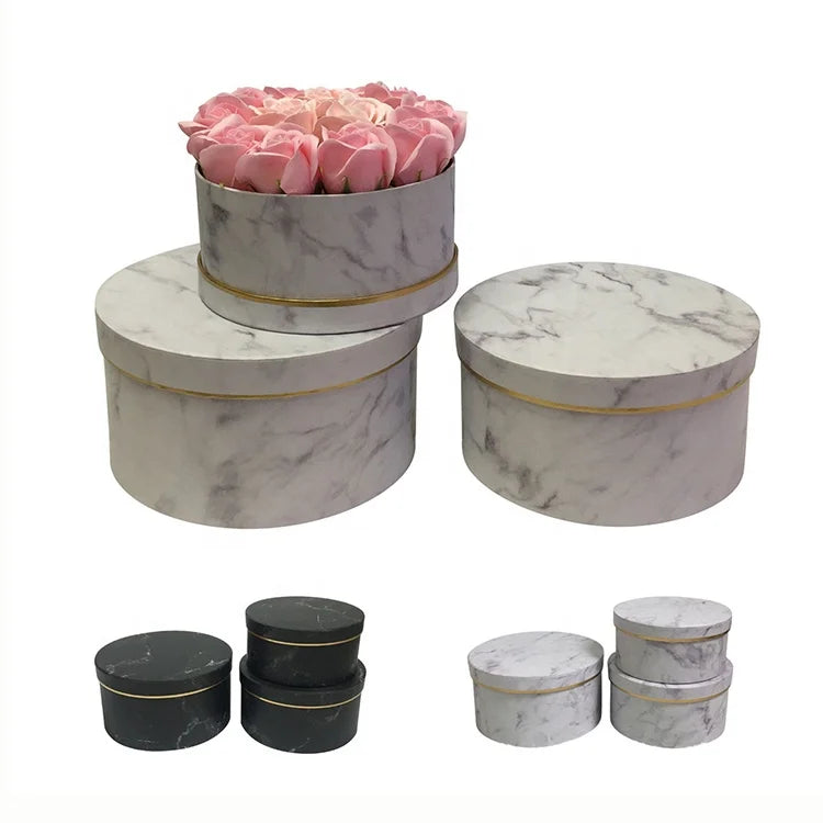 Chengruo Eco-friendly Rigid Empty Marbling Basket Emballage Surprise Marble Favor Paper Box Matt Lamination Embossing for Flower
