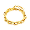 New Stainless Steel Bracelet Gold Color Personality Men's and Women's Jewelry Popular Hip Hop