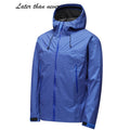 Ripstop Seam Taped 3-Layer Stand Windproof Hooded Outdoor Hard Shell Sport Hiking Jacket Rainproof Zipper Waterproof Rain Jacket