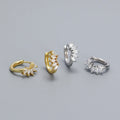 Classic Romantic Crown Hoop Earrings for Women 925 Sterling Silver with Marquise Zircon Gold Plated Best Gift for Weddings