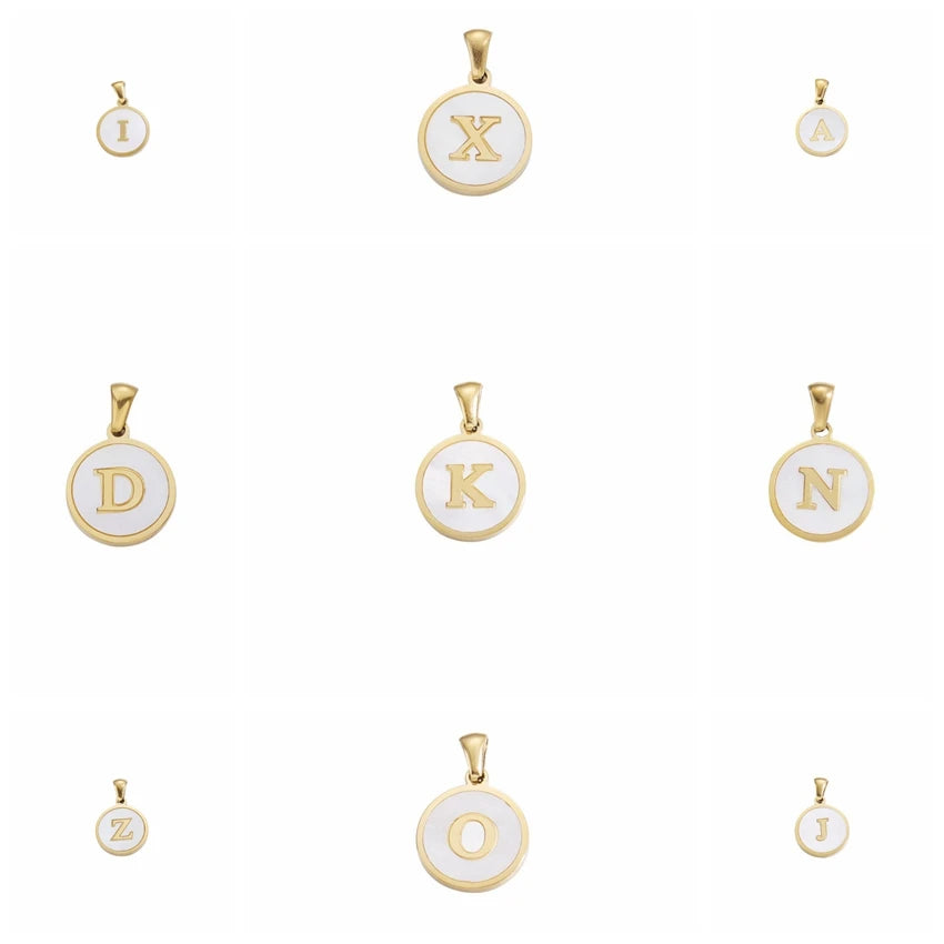 Custom Fashion 18K Gold Plated Necklace Set Pendant Jewelry Hexagon Chain Letter A-Z Initial Stainless Steel Necklaces for Women