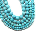 Wholesale 4/6/8/10/12mm Natural Turquoise Howlite Crystal Round Loose Beads for Jewelry Making DIY Bracelet Necklace