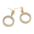 High-Grade Copper Micro-Inlay Zircon Drop Earrings Geometric Shape 18K Gold Plated Women's Romantic Bohemian Style Anniversary
