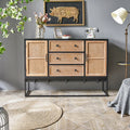 INNOVA Modern Farmhouse Dining Room Buffet Cabinet Retro Wooden Restaurant Storage Sideboard for Kitchen & Living Room