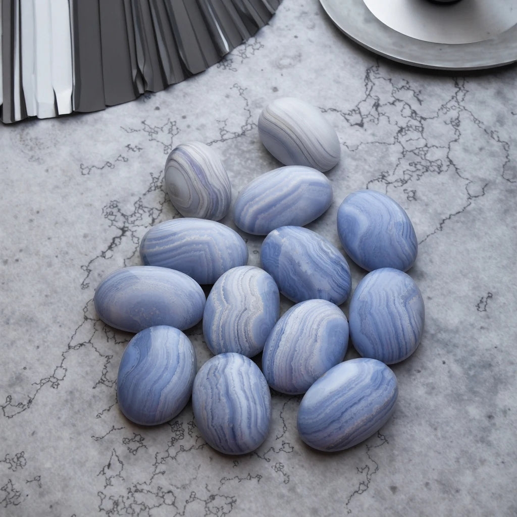 Top Nature Fancy Ocean Blue Agate Cabochon Natural Quartz Gemstone Highest Price Stone