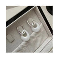 Korean Style Geometric Hollow Shell Wedding Clip Earrings Wholesale 925 Sterling Silver Jewelry