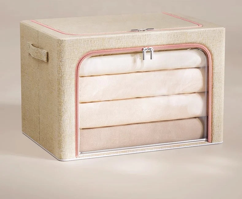Custom Large Capacity Foldable Fabric Storage Box Organizer for Clothing Shoes Bags Wardrobe Household Use