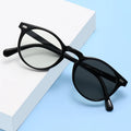 Round Solid Optical Frame Anti-blue Light Photochromic Classic Unisex