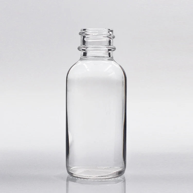 Wholesale Transparent Boston Round Glass Bottle