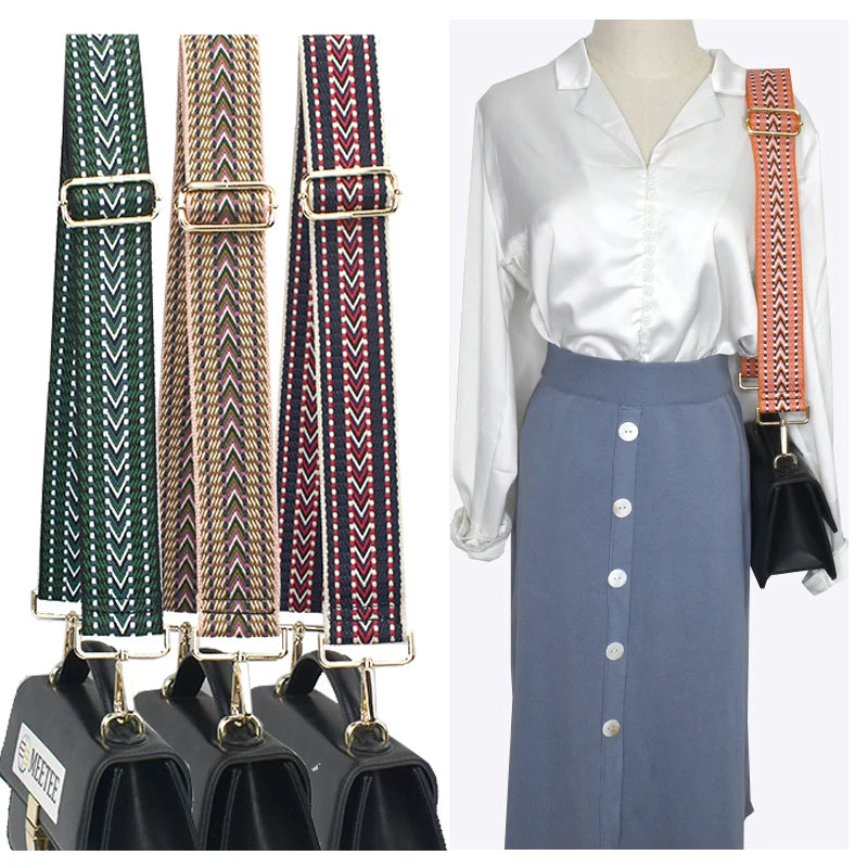 Meetee B-S297 5cm Ethnic Style Color Adjustable Crossbody Bag With Replacement Accessories Wide Shoulder Bag Strap