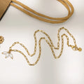 VIANRLA Stainless Steel Necklace Paper Clip Chain Freshwater Pearl Pendant 18K Gold PVD Plated Free Laser Logo Drop Shipping