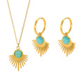 Sales Wholesale Price 18k Gold Plated No Tarnish Stainless Steel Ladies Earring and Necklace Jewelry Set